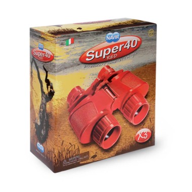 Binocolo rosso con custodia