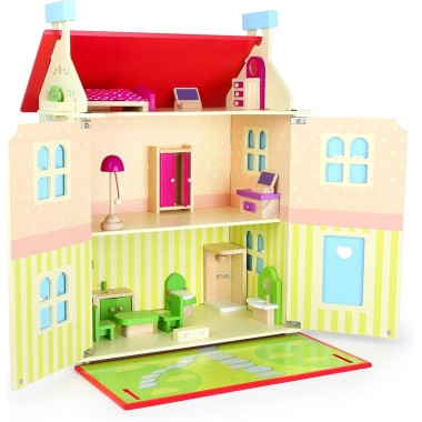 Casa delle bambole con tetto smontabile
